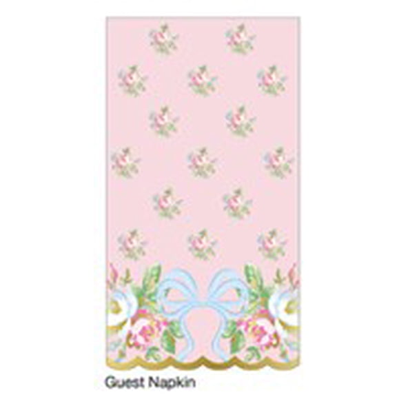 Multicolor Flowers and Bows Disposable Paper Napkins, 12.75" x 15.43", 16 Count, by Way To Celebrate