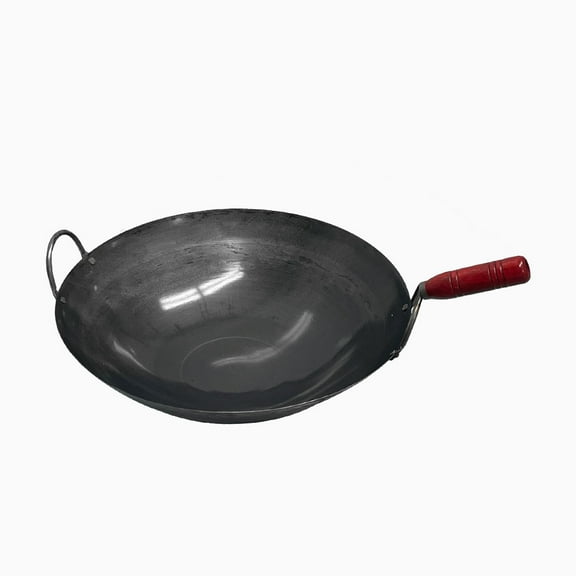 16" Carbon Steel Pow Wok with Helper Handle Stir Fry Traditional Chinese Wok