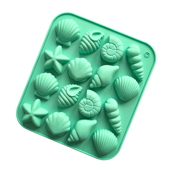 16 Cavity Sea Theme Silicone Baking Molds For Chocolate Candy Shell Starfishes Heat Resistant Grade Mould