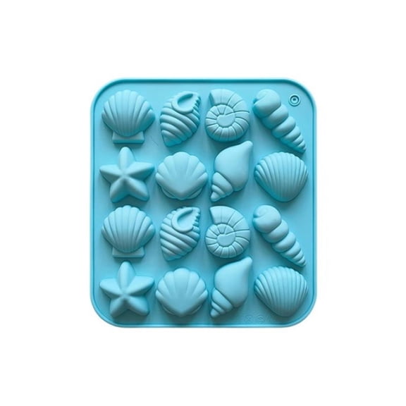 16 Cavity Seashell Conch Starfish Silicone Molds Ocean Silicone Mold DIY Pudding Ice Grid Candy Chocolate Cake Baking Mold