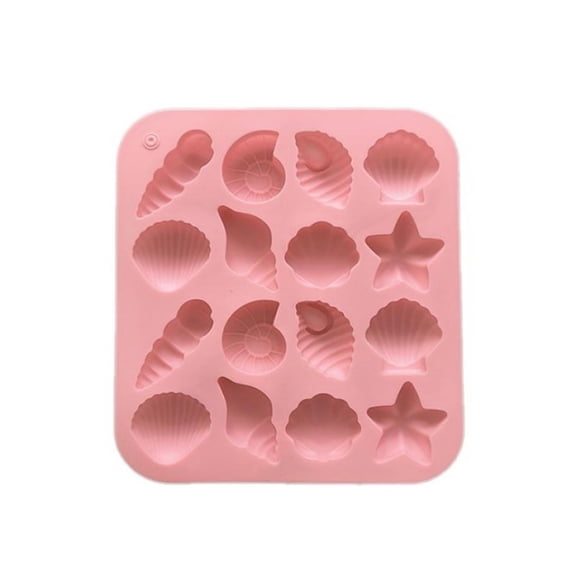 16 Cavity Seashell Conch Starfish Silicone Molds Ocean Silicone Mold DIY Pudding Ice Grid Candy Chocolate Cake Baking Mold