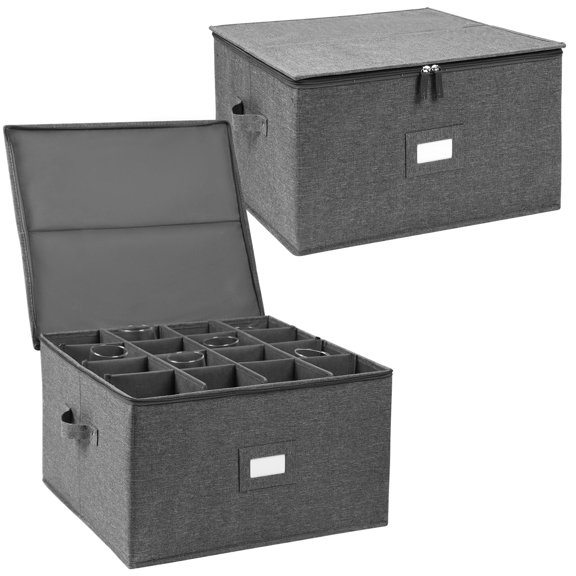 16 Cell Grey 2PACK Stemware Holder Storage Containers