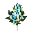 thumbnail image 1 of 16 Cemetery Flowers*1 Bunch - Artificial Cemetery Flowers for – Realistic Rose Memorial Flowers with Vase for Decorations, 1 of 4