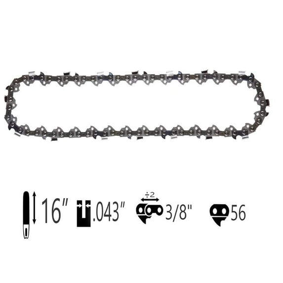 16" Chainsaw Chain Blade for EGO CS1600 56-Volt Chainsaw 3/8lp 56DL 043