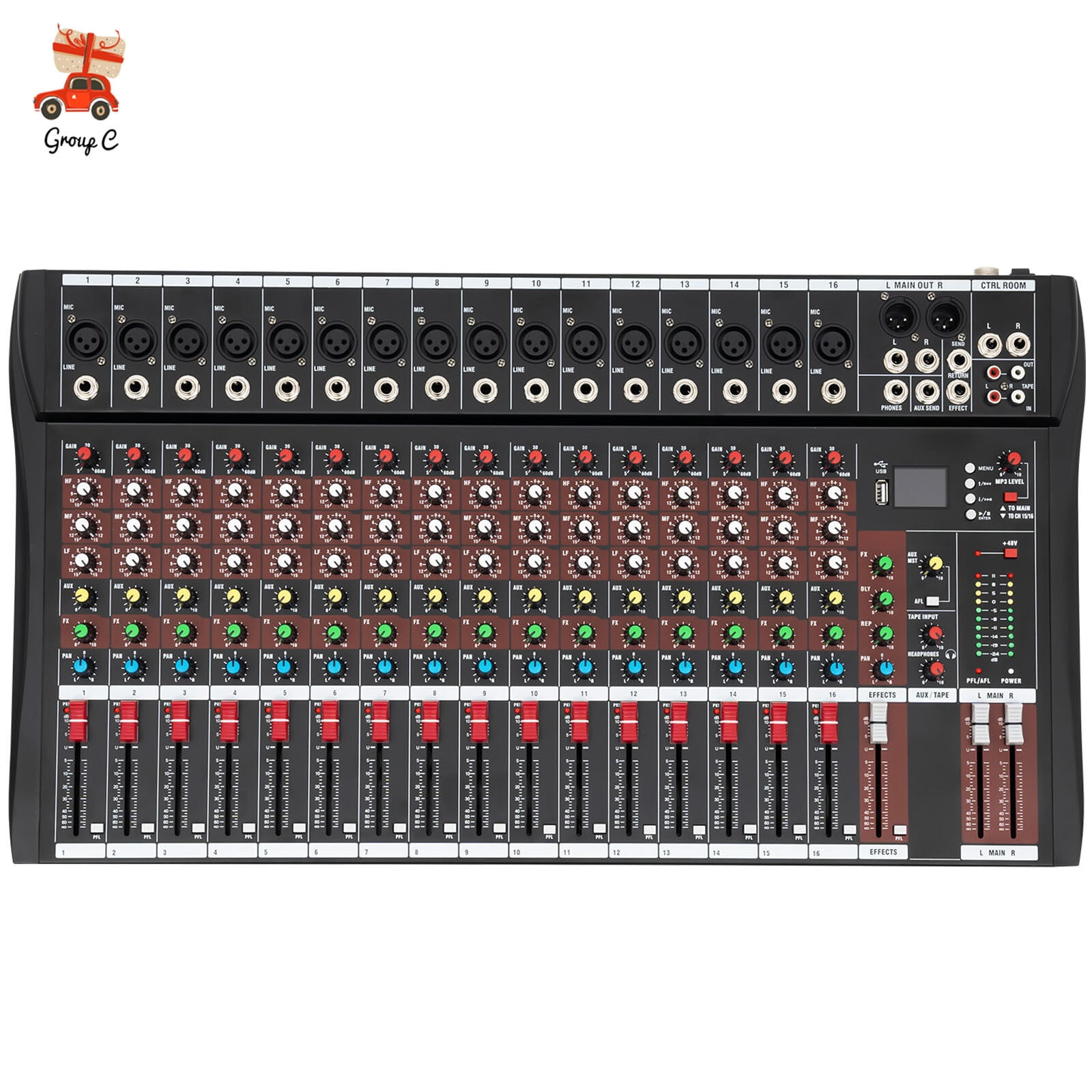 SENDERPICK 16 Channel Professional Powered Mixer Power Mixing  16 DSP USB NEW
