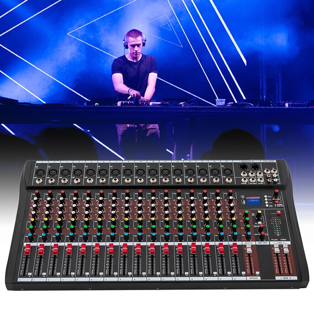 16 Channel Audio Mixer Bluetooth Live Studio Audio Interface Mixer Digital USB Mixing Console