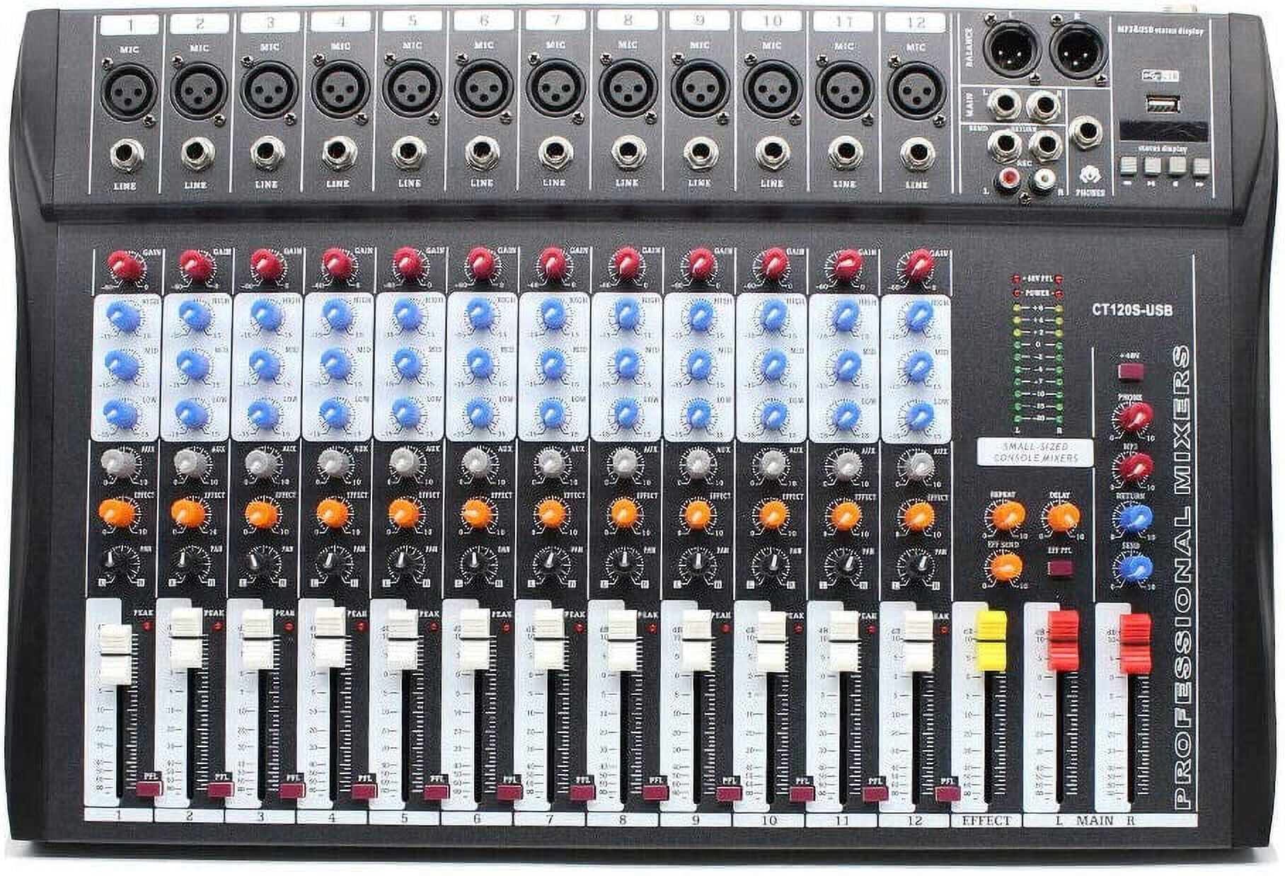 16 Channel Audio Mixer, Soundboard Mixing Console Sound Mixer DJ Sound ...