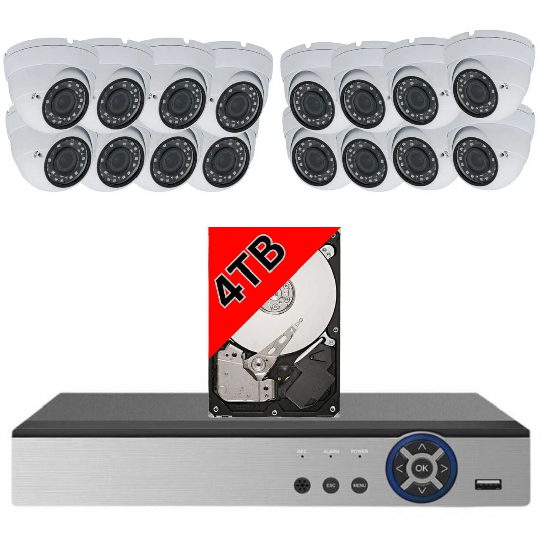 16 Channel HD H.265 DVR Security System with 4TB HDD and 16x 1080p HD ...