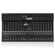 16 Channel Mixer, Professional Audio Mixing Console Studio DJ Board with Bluetooth, 99 DSP Effect,USB Recording, 48V Phantom Power, Reverb, MP3 Player for Live Sound Karaoke Performance
