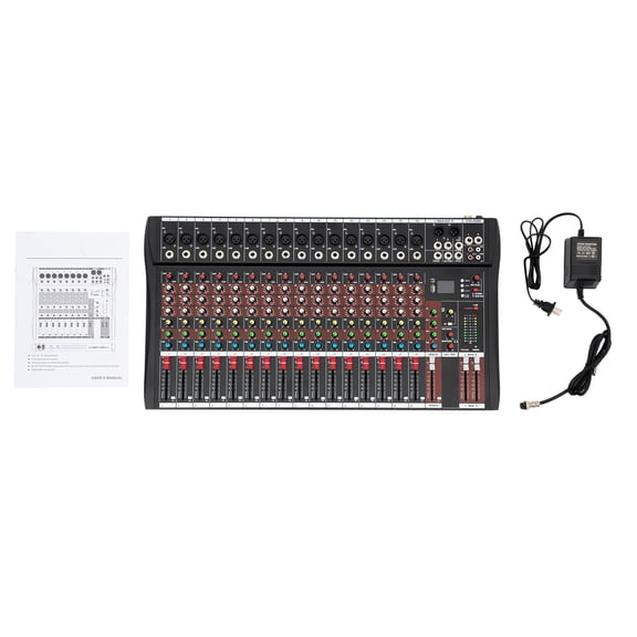 16-Channel Professional Audio Mixer Console, DJ Mixing Console for Home KTV, Music Recording