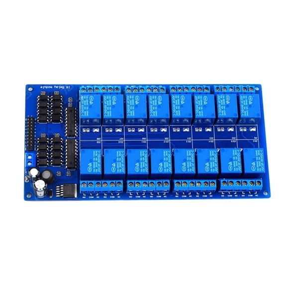16 Channel Relays Module Board Microcontrollers Interface Power Relays with Optocoupler LM2576 Relays Shield Module