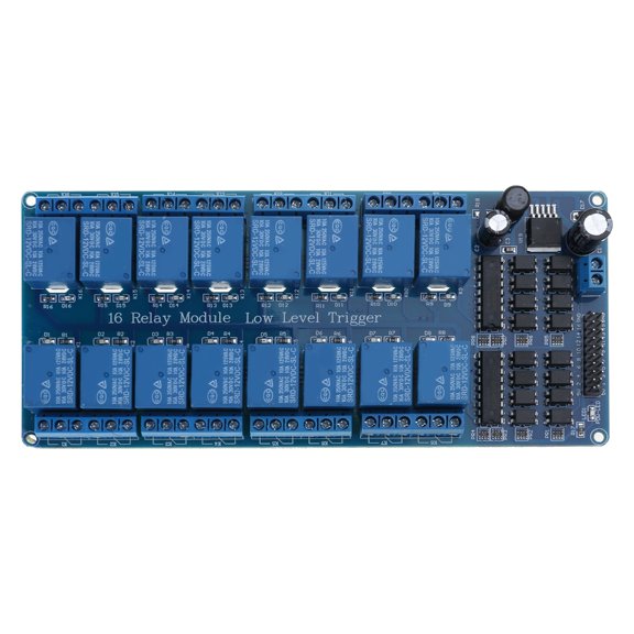 16 Channel Relays Module Board Microcontrollers Interface Power Relays with Optocoupler LM2576 Relays Shield Module