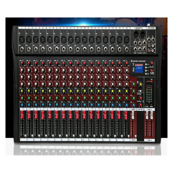 16 Channels Professional Studio Mixer USB DJ Sound Mixing Console Phantom Powers Monitor Amplifier ,Easy to Use