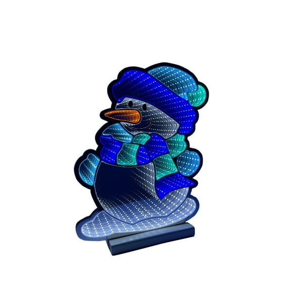 Universal Statues LED Lighted 3D Snowman Christmas Infinity Mirror - 16"