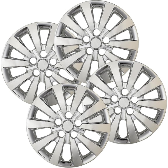 16" Chrome Hubcaps for Nissan Leaf 2011-2017,Nissan Sentra 2013-2019,Snap-on Installation,4 pieces Wheel Rim Covers for Steel Wheels