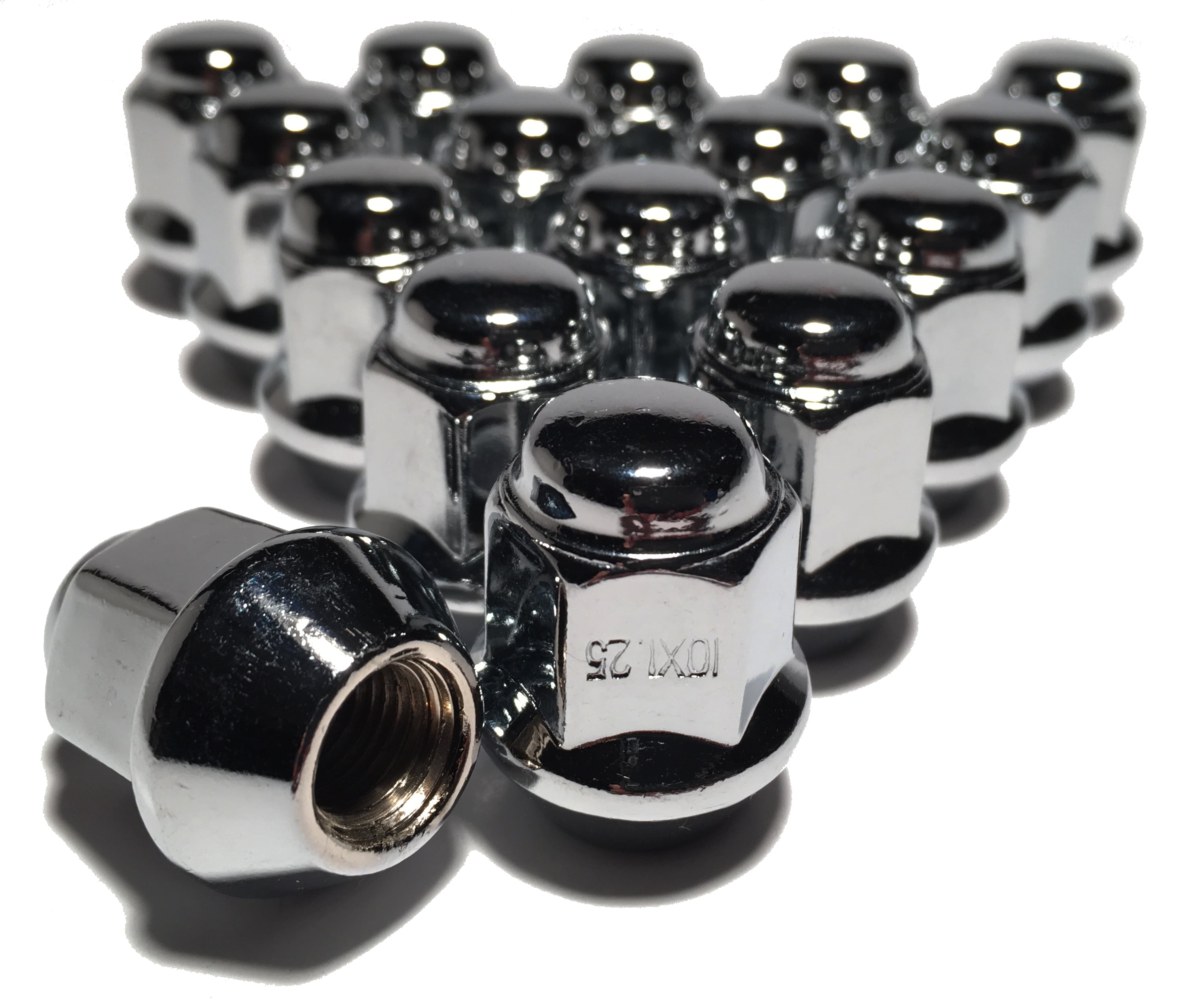 Set Of 16 Chrome Quad Wheel Lug Nuts M10x1.25 - UK