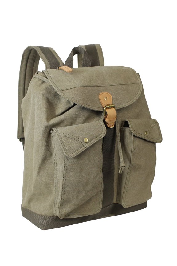 16 Classic Style Sport Canvas Backpack C06.GRN
