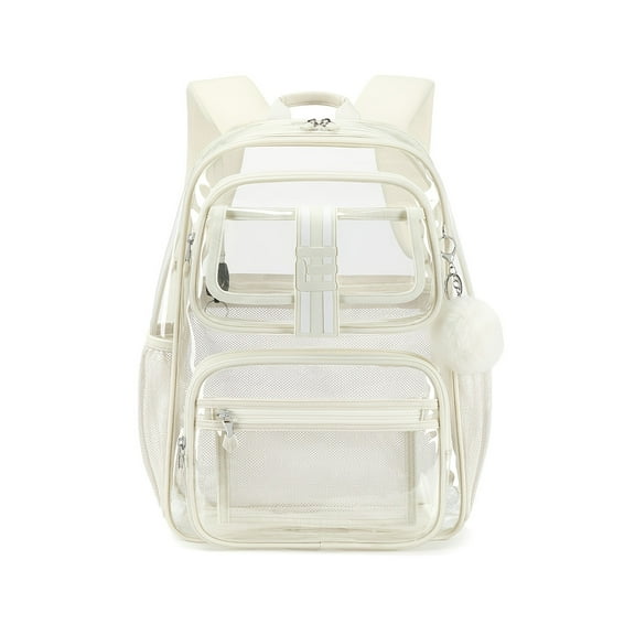 16" Clear Backpack - Heavy Duty TPU Transparent Material - Adjustable Straps & Multiple Compartments - Ideal for Work, Travel & Festivals