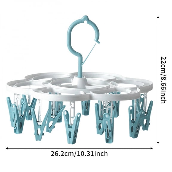 16-Clips Folding Clothes dryer Hanger Children Adults Clothes Dryer Windproof Socks Underwear Plastic Drying Rack Organizer