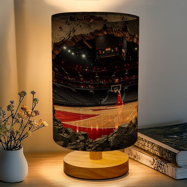16-Color Dimmable Table Lamp, Basketball Court Crumbled Wall Dramatic ...