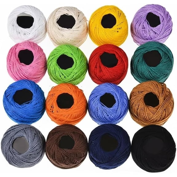 16 Color Embroidery Floss Cross Stitch Threads Stitch Line Friendship Bracelets Craft Floss for Crochet Hardanger Cross Needlepoint Hand Embroidery