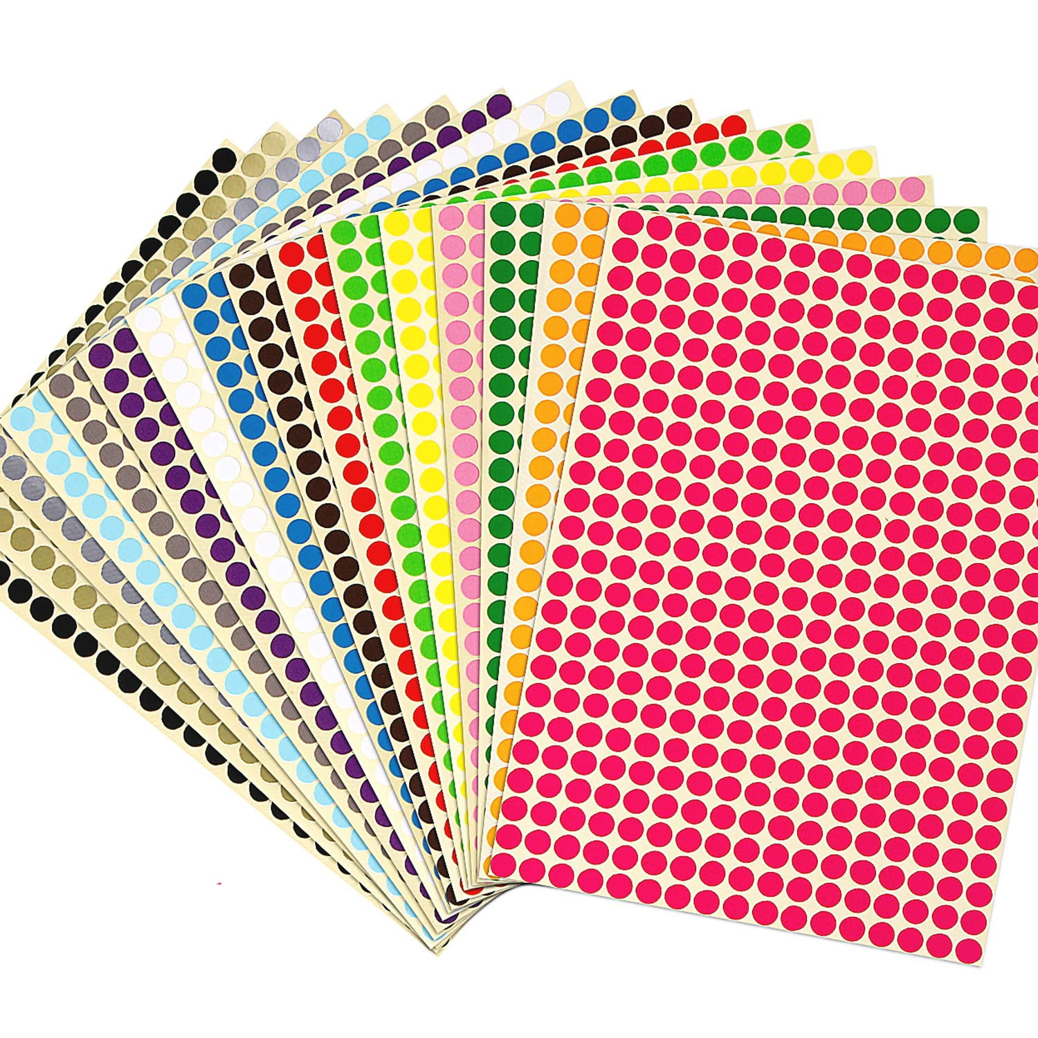 16-Color Neon Dot Stickers 1/4 Inch 26656-Piece Classroom Organization ...