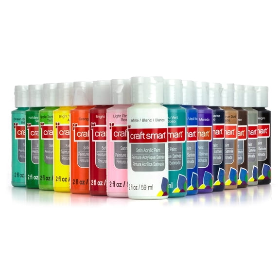 Craft Smart 16 Color Satin Acrylic Paint Value Pack
