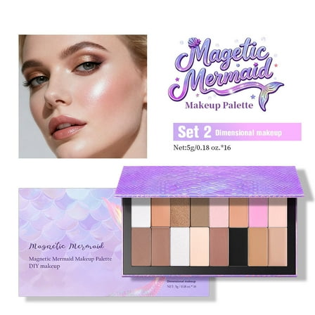 16 Colors Eyeshadow Palette, Matte Pearl Eye Makeup, Long-Lasting Waterproof Eyeshadow, Portable Textured Eyeshadow Palette for Salon and Everyday Use
