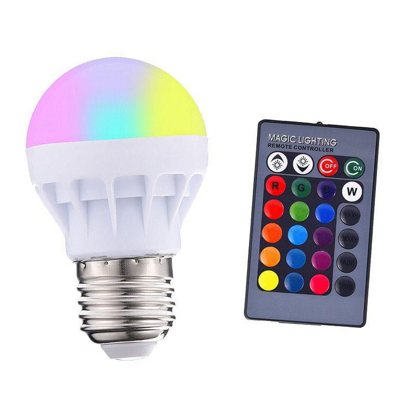 16 Colors LED Light Bulb Dimmable E27 LED Light Bulb 3W RGB Color Changing Light Bulb with Remote Control Decorative Lights Mood Light Bulb Great for Home Decor Stage Party and More