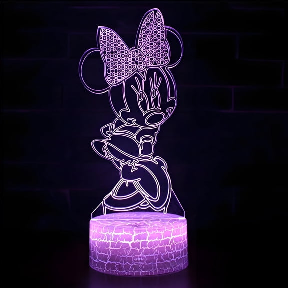16 Colors Night Light 3D Illusion Table Lamp with Touch & Remote Control LED Lamp Minnie Anime Led Light Cute Desk Lamp for Artwork Decor Christmas Halloween Birthday Decoration Gifts