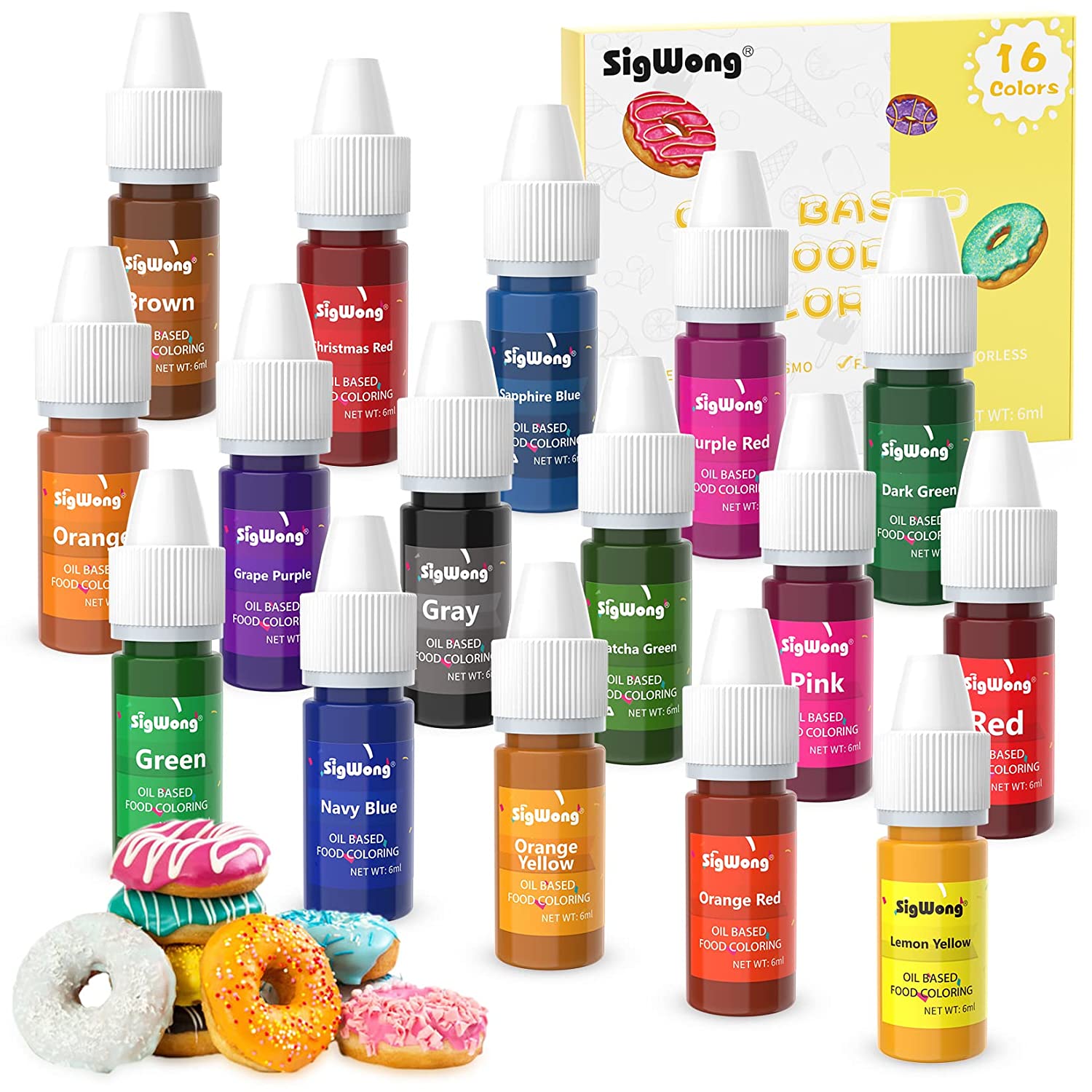 16 Colors Oil Based Food Coloring for Chocolate Edible Dye for Cake