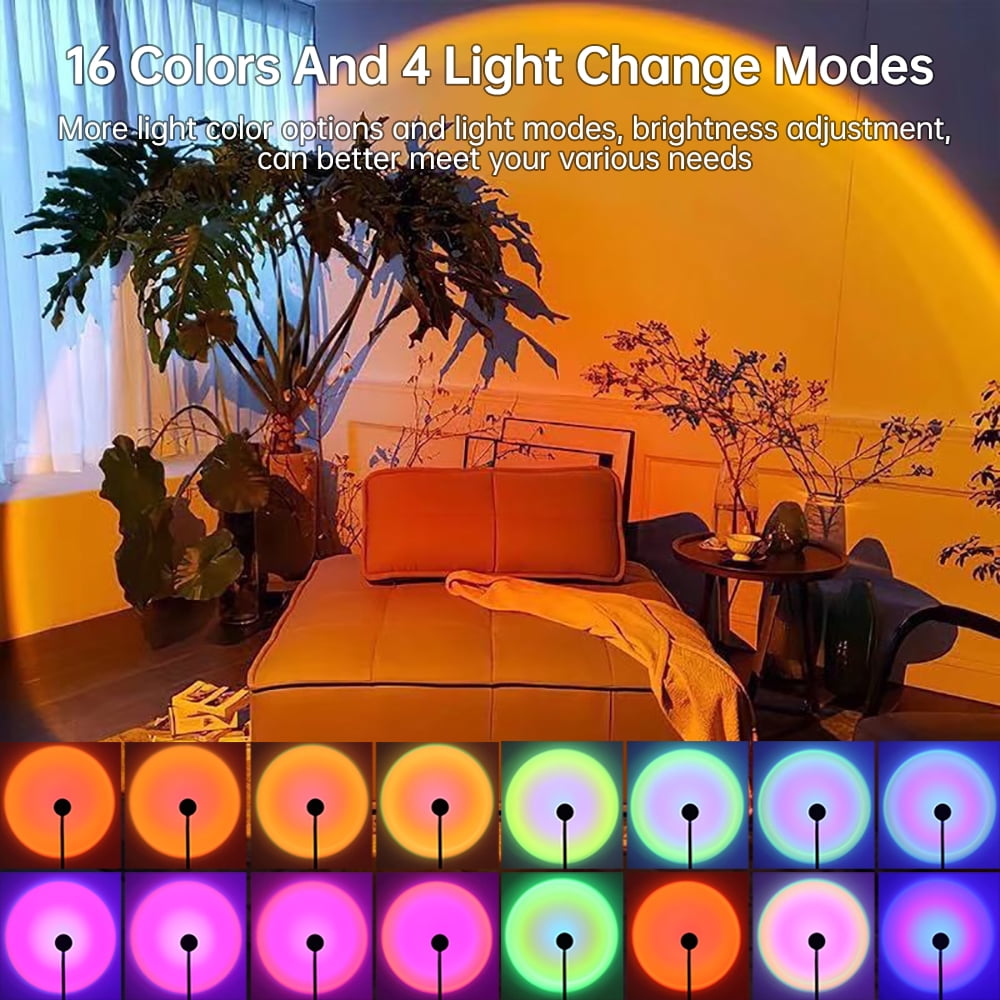 16 Colors Sunset Projection Lamp Remote Control Atmosphere Projector Led