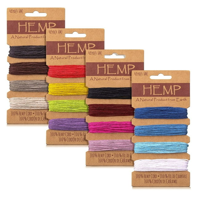 16 Colors Waxed Hemp Cord 1mm 4 Cards Flax String Colored Wax Coated Thread Colorful Twine for Jewelry Bracelet Making