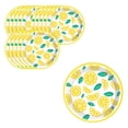 thumbnail image 1 of 16 Count 9 Inch Lemon Theme Disposable Paper Plates, Heavy Duty Summer Party Dinnerware, Single Use Table Dish Set For BBQ Picnic Bridal Shower Birthday Decor, 1 of 6
