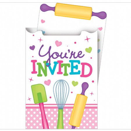 16 Count Little Chef Pop up Party Invitations