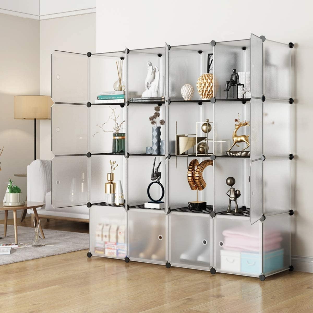 20-Cube Organizer, Closet Storage & Organization Bin, DIY Plastic Closet Cabinet, Modular Book Shelf Organizer Units, Cube Closet Organizer Storage