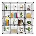 thumbnail image 1 of 16-Cube Organizer Cube Storage Storage Shelves Wire Cube Storage Origami Shelves Metal Grid Multifunction Shelving Unit Modular Cubbies Organizer Bookcase, 1 of 10