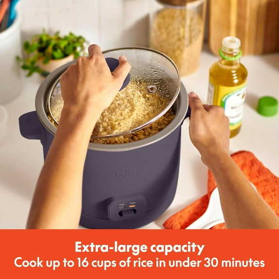 16 Cup Rice Cooker with Steamer, Nonstick Pot, Auto Warm,