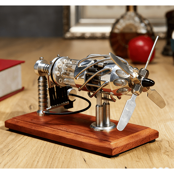 16-Cylinder Swash Plate Hot Air Stirling Engine Model Kit  Desktop Mechanical Engine for Adult Physics Demonstration