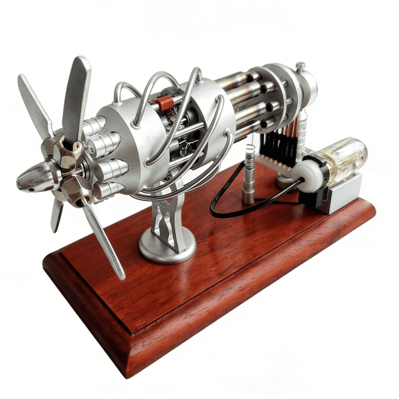 16-Cylinder Swash Plate Hot Air Stirling Engine Model Kit – Desktop Mechanical Engine for Adult Physics Demonstration