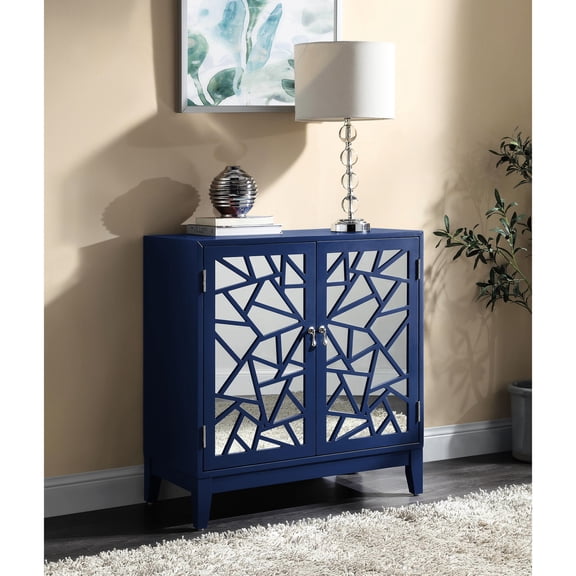 16" Deep Blue - 2 Door Accent Console - Table for Breezeway - 70lbs on Top