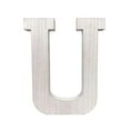 thumbnail image 1 of 16" Distressed White Wash Wooden Initial Letter U Sculpture, 1 of 3