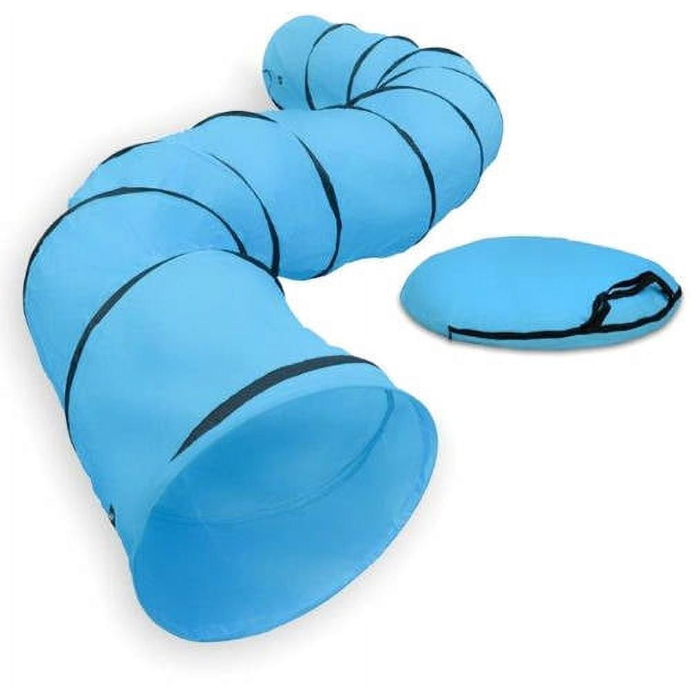 16' Dog Agility and Obedience Training Tunnel with Carry Bag and Stakes