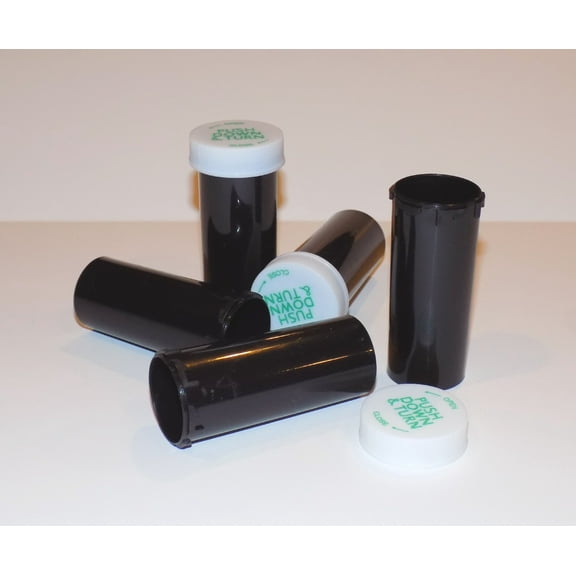 16 Dram Solid Black Medicine Vial 100 Pack