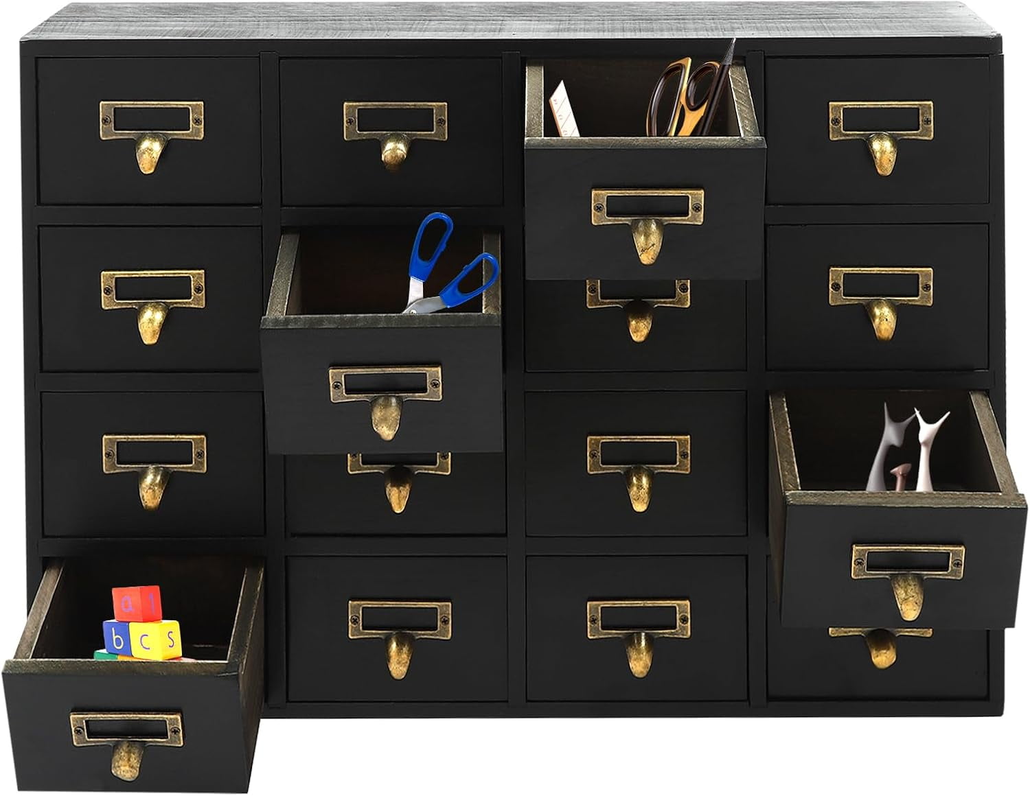 16 Drawers Apothecary Library Card Catalog Drawer Box