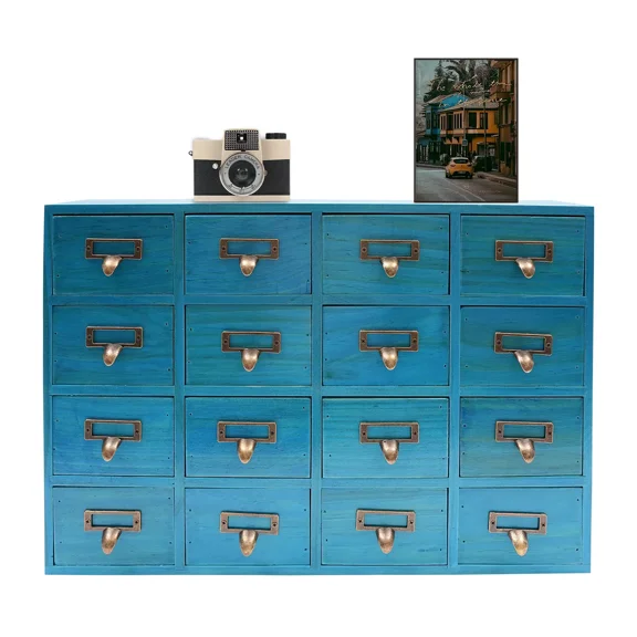 Shangmakel Shangmakel16 Drawers Apothecary Cabinet with Drawers Tabletop Chests and Cabinets