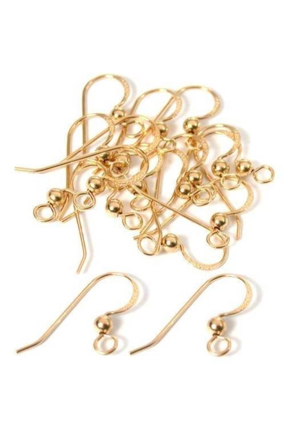 16 Earring Fish Hook Wire Ball 14k Gold Filled 21 Gauge