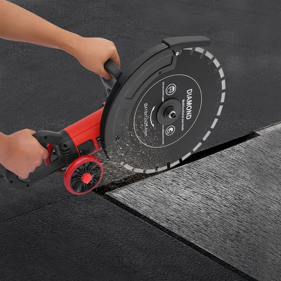 16'' Electric Concrete Saw Wet/Dry Saw Cutter with Water Pump and Blade 5800W US For Cutting Stone, Concrete, Granite, Red Brick