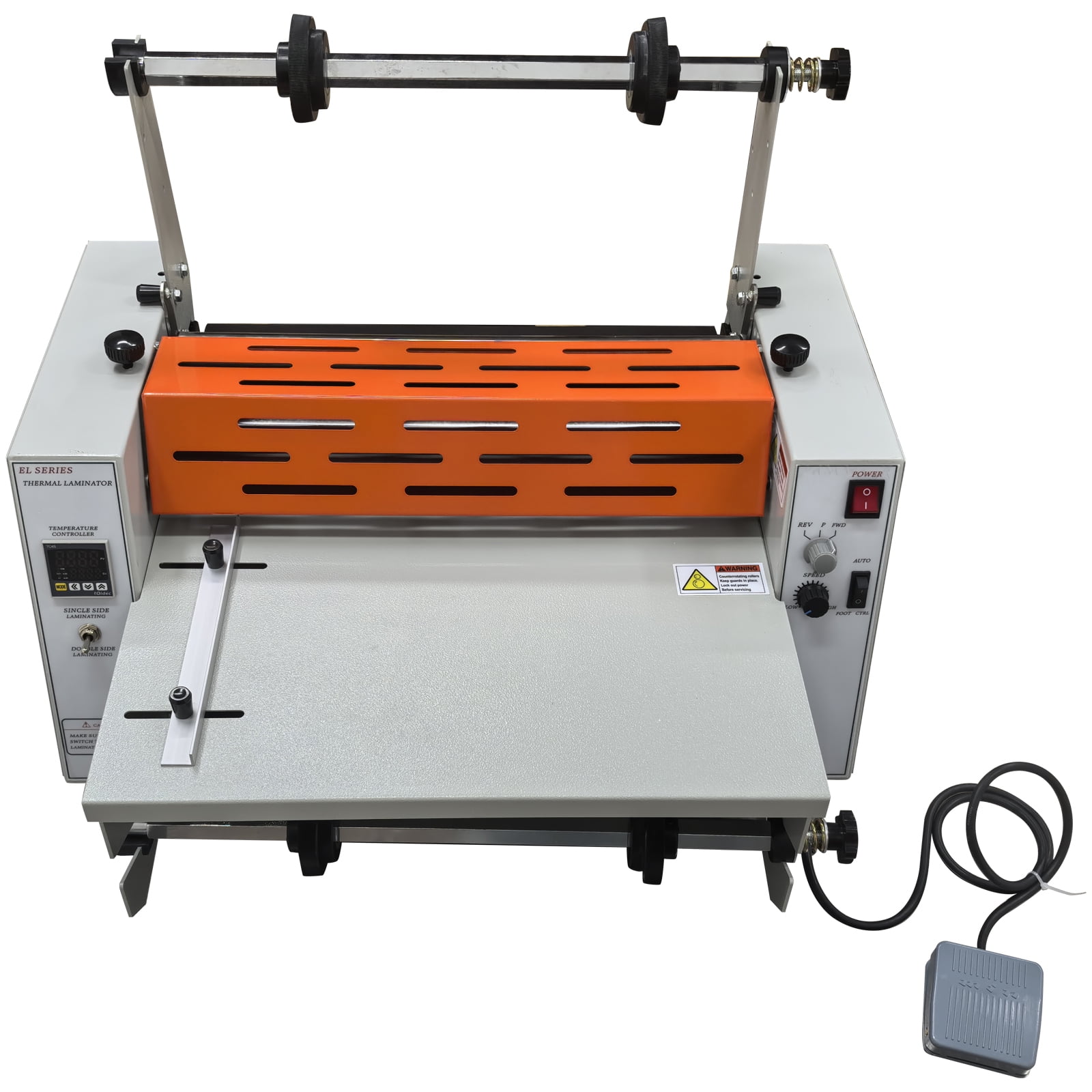 16" Electric Steel Roller Thermal Laminator Hot Cold Roll Laminator Electric Laminating Machine