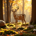 thumbnail image 1 of 16" Elegant Reindeer Garden Stakes Metal Silhouette Deer Stakes Outdoor Decorative Animal Stakes Christmas Decorations Outdoor, 1 of 7
